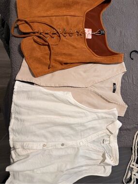 Vests! 3 Classic Set in Cream and Rust